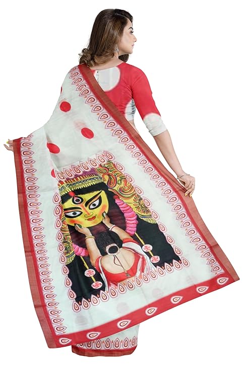 Dupion Silk Saree for Durga Puja Festivals